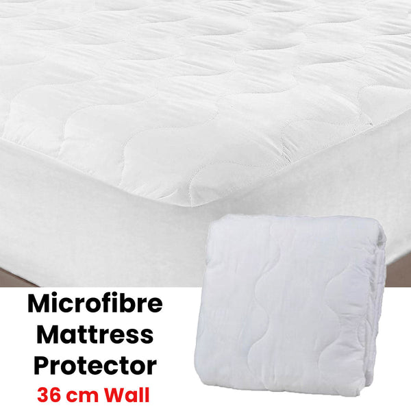 Essentially Home Living Microfibre Quilted Fitted Mattress Protector Mattress Toppers & Protectors