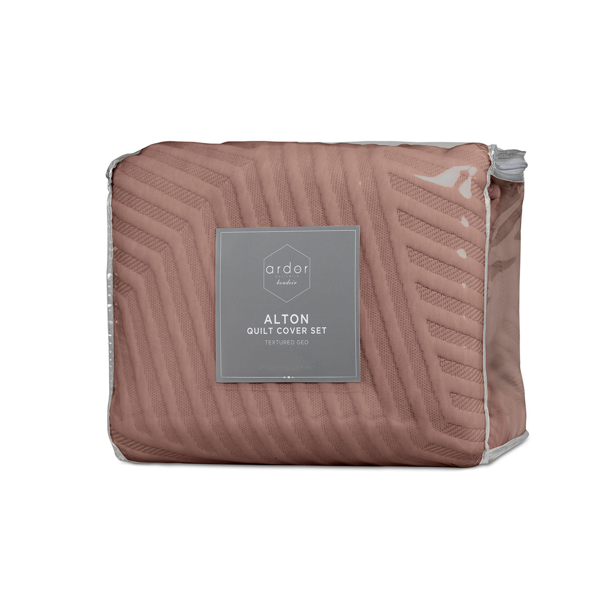 Ardor Alton Burlwood Embossed Texture Geo Quilt Cover Set Quilt Covers