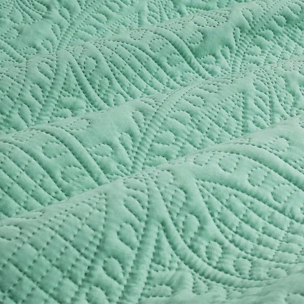 Ardor Chateau Aqua Green Embossed Quilt Cover Set Queen Quilt Covers