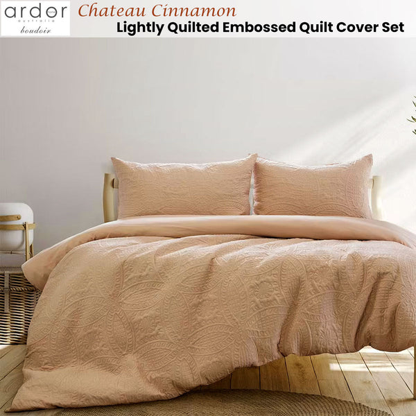 Ardor Chateau Cinnamon Embossed Quilt Cover Set Quilt Covers