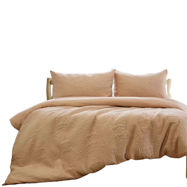 Ardor Chateau Cinnamon Embossed Quilt Cover Set Quilt Covers