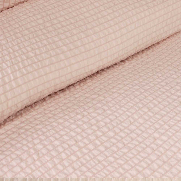 Ardor Ingrid Blush Seersucker Stripe Quilt Cover Set Quilt Covers