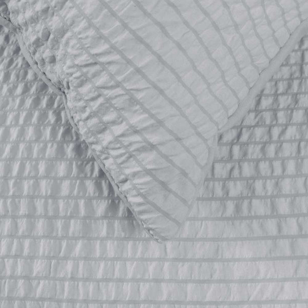 Ardor Ingrid Silver Seersucker Stripe Quilt Cover Set Quilt Covers