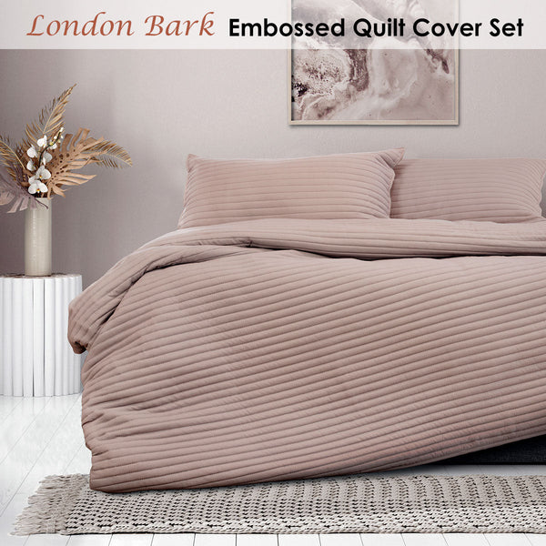 Ardor Bark Embossed Quilt Cover Set Quilt Covers