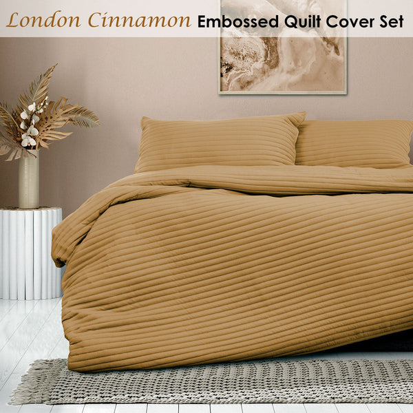 Ardor Cinnamon Embossed Quilt Cover Set Quilt Covers