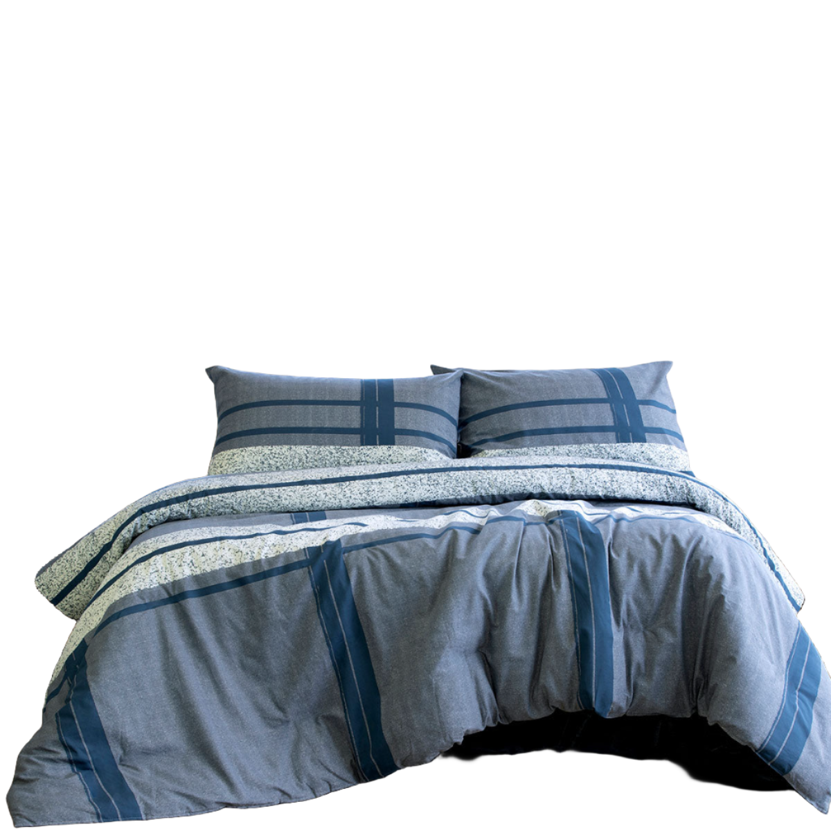 Ardor Mateo Navy Polyester Cotton Quilt Cover Set Quilt Covers