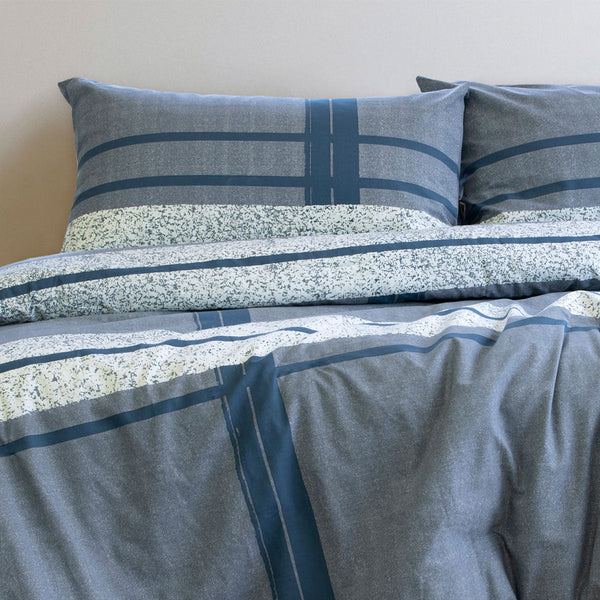 Ardor Mateo Navy Polyester Cotton Quilt Cover Set Quilt Covers