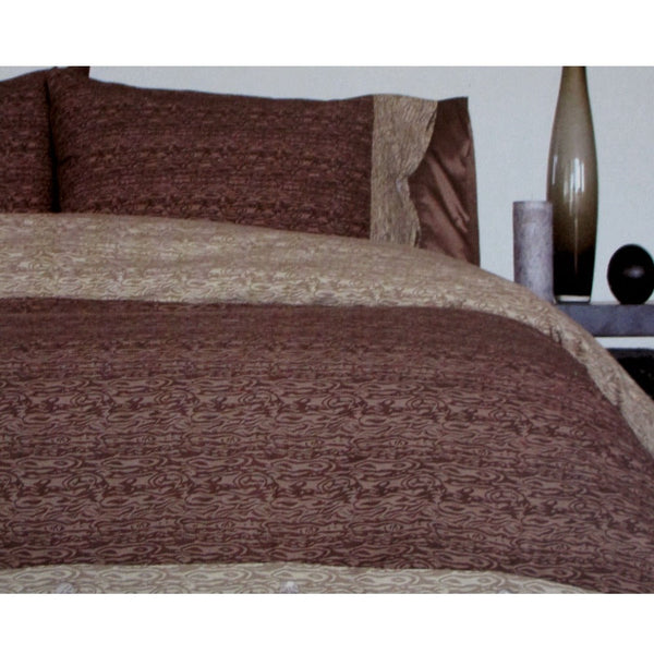 Essentially Home Living Moray Chocolate Quilt Cover Set Double Quilt Covers