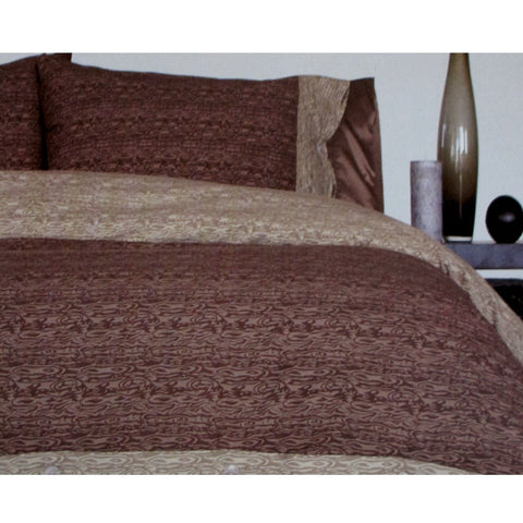Essentially Home Living Moray Chocolate Quilt Cover Set Double