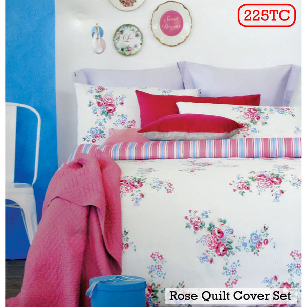 Ardor Rose Pink Quilt Cover Set King Quilt Covers