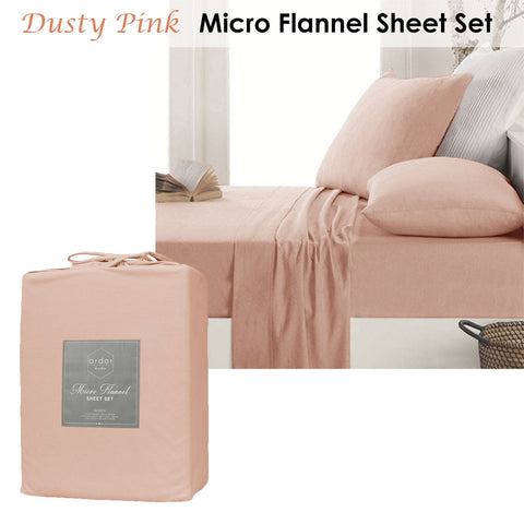 Ardor Micro Flannel Sheet Set Dusty Pink