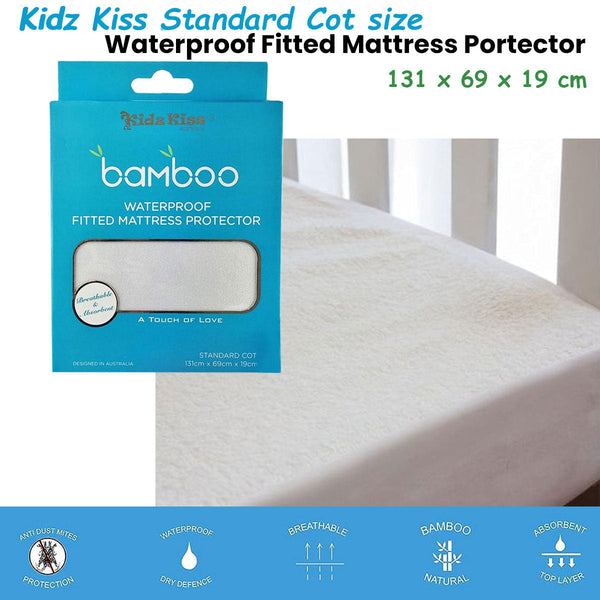 Waterproof Fitted Mattress Protector Cot Size 131X69x19cm Mattress Toppers & Protectors