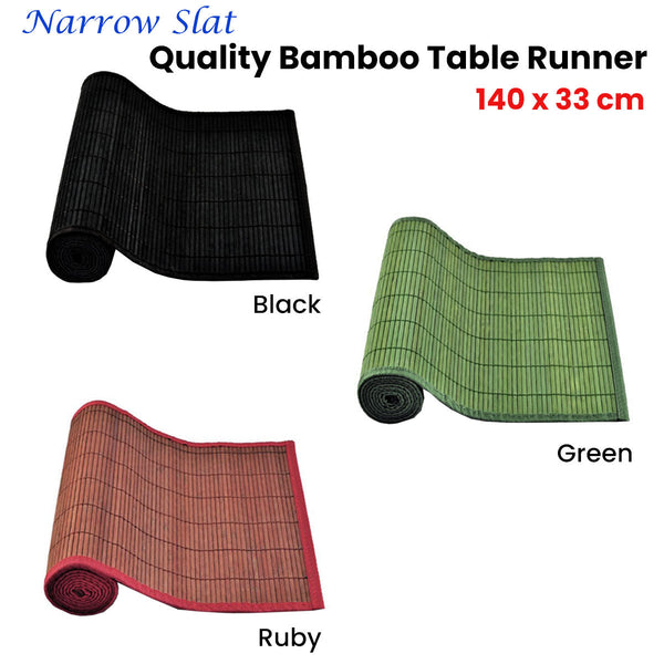 Narrow Slat Bamboo Table Runner 140 X 33Cm Table Runners