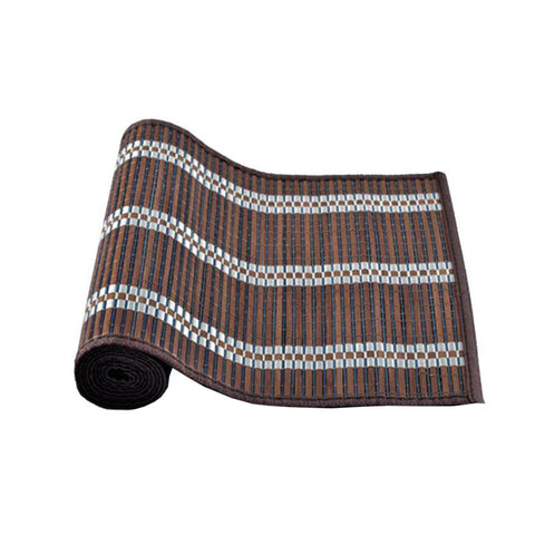 Victoria Bamboo Table Runner 140 X 33Cm Dark Brown Silver Table Runners