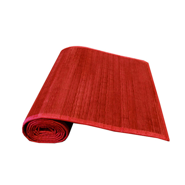 Varnish Bamboo Table Runner 140 X 33Cm Red Table Runners