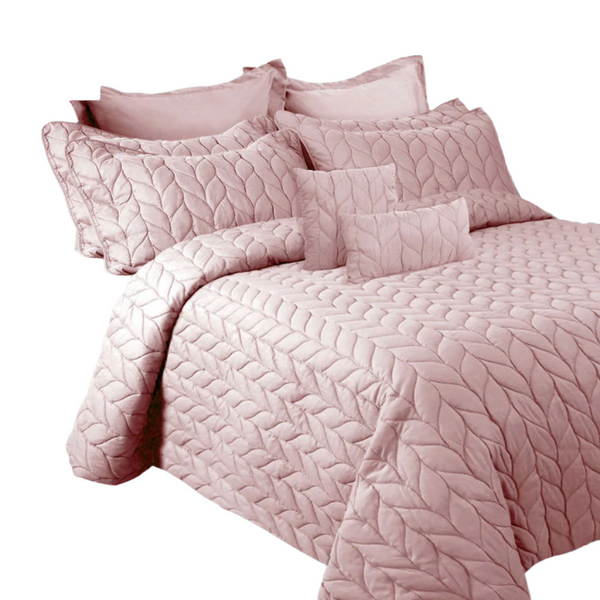 Ramesses 9 Piece Ultrasonic Comforter Set Queen Rose Pink Comforter Sets Queen