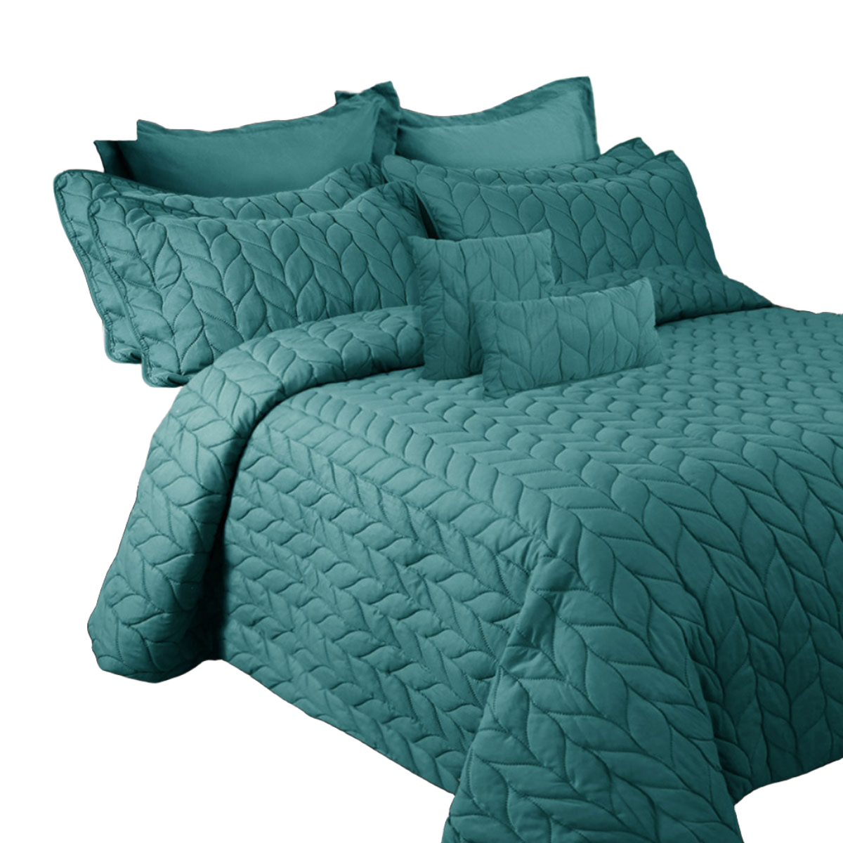 Ramesses 9 Pieces Ultrasonic Comforter Set Queen Teal Comforter Sets Queen