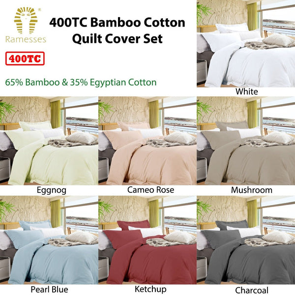 Ramesses Bamboo Cotton Quilt Cover Set Ketchup Quilt Covers