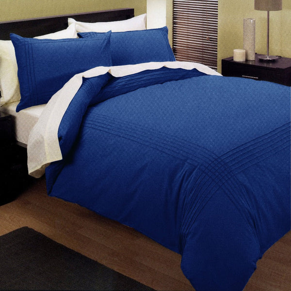 Kingtex Pintuck Quilt Cover Set Blue Queen Quilt Covers