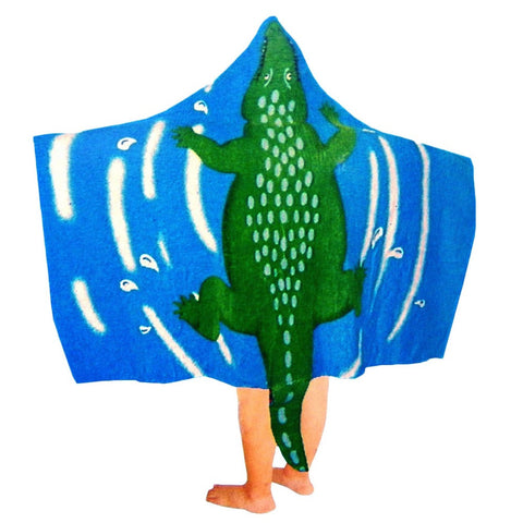 Kids Cotton Velour Beach Cape Crocodile Towels & Washcloths