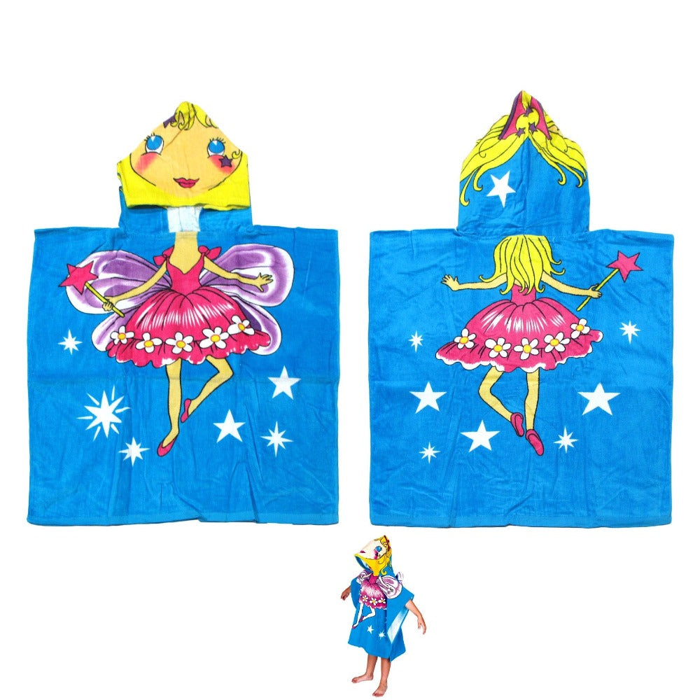 Cute Kids Cotton Hooded Towel Poncho 60 X 120 Cm Ballerina Fairy Towels & Washcloths