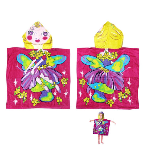 Cute Kids Cotton Hooded Towel Poncho 60 X 120 Cm Fairy Towels & Washcloths