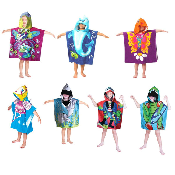 Cute Kids Cotton Hooded Towel Poncho 60 X 120 Cm Fairy Towels & Washcloths