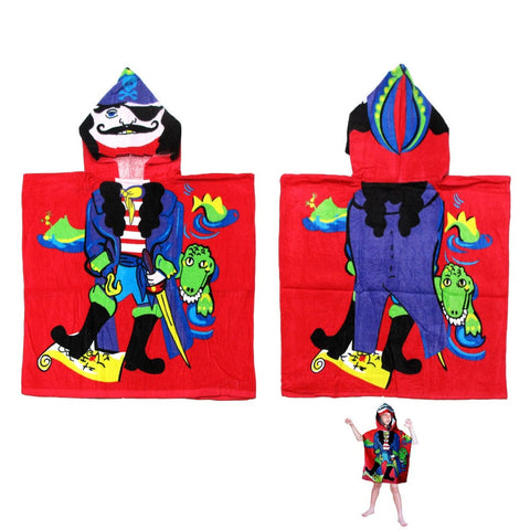 Cute Kids Cotton Hooded Towel Poncho 60 X 120 Cm Pirate Towels & Washcloths