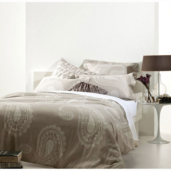 Gainsborough Olivia Stone Quilt Cover Set Queen Quilt Covers