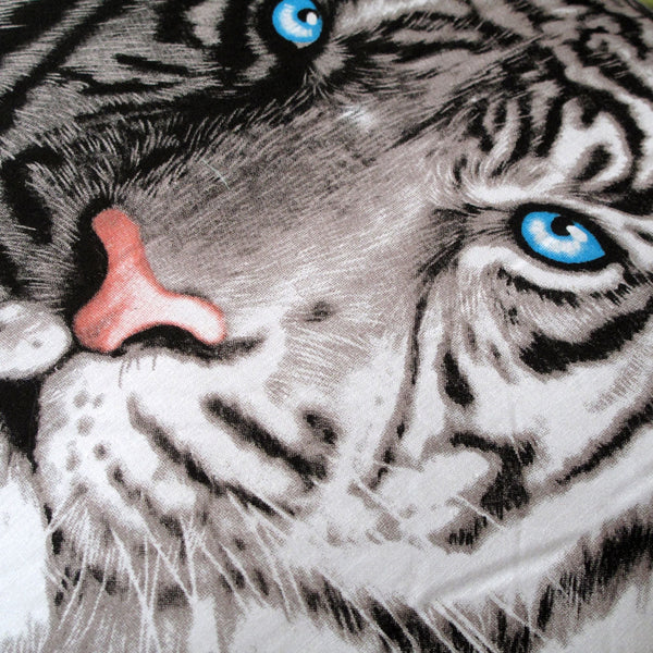Just Home Blue Eyes Stripes Tiger Square Filled Cushion