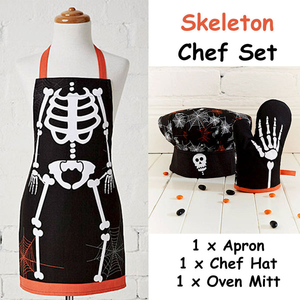 Cubby House Kids Set Of 3 Skeleton Halloween Children Kitchen Chef