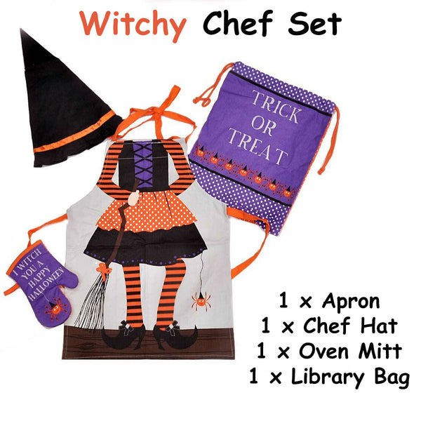 Cubby House Kids Set Of 4 Witchy Children Halloween Kitchen Chef
