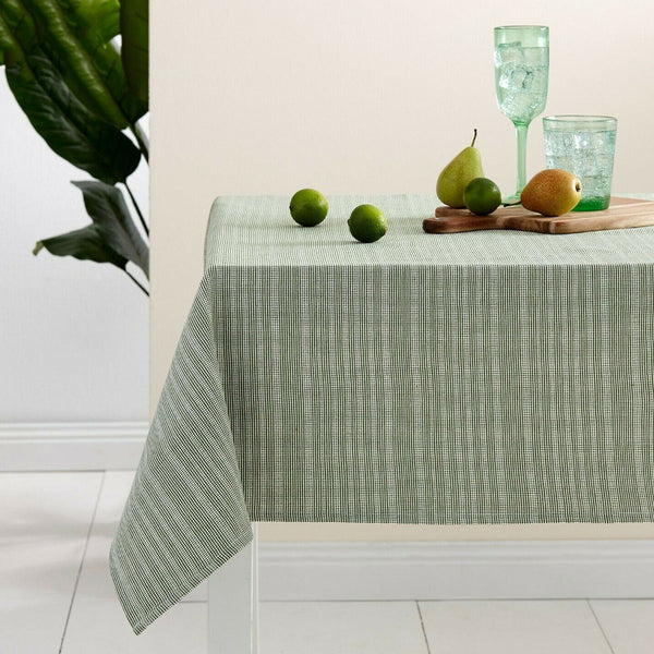 Ladelle Green Eco Cotton Rich Tablecloth 150 X 300 Cm Table Cloths