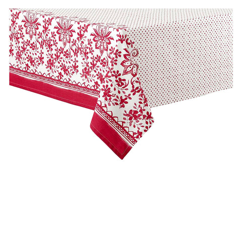 Ladelle Watercolour Floral Tablecloth 6 To 8 Seater Oblong 150 X 225 Cm Red