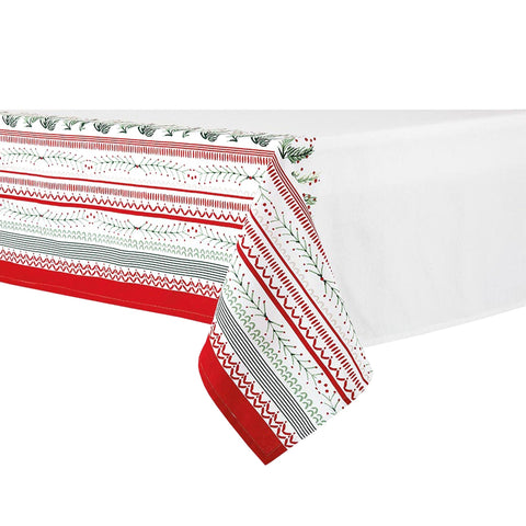 Ladelle Wonderful Christmas Xmas Festival Cotton Tablecloth Oblong 8 Seater 150 225 Cm