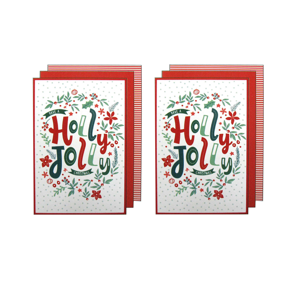 Ladelle Joyful Jolly Christmas Set Of 6 Cotton Kitchen Towels Red