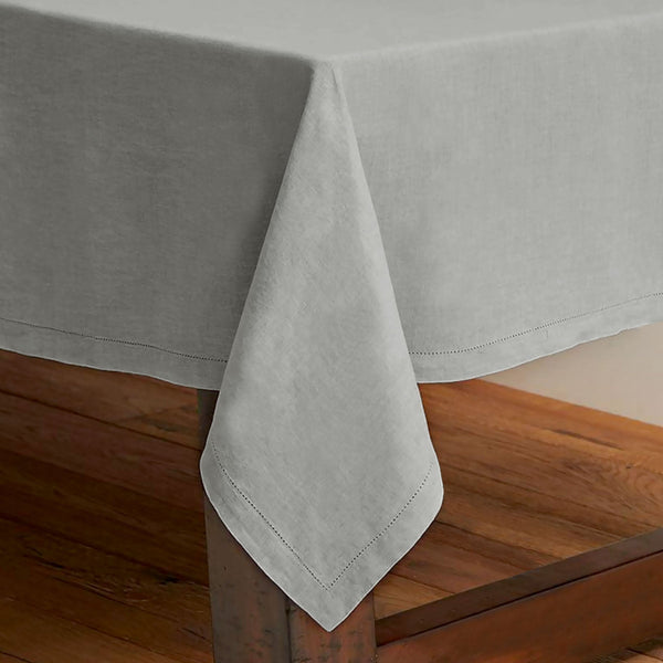 Rans Pure Cotton Hemstitch Tablecloth 150 X 260 Cm - Grey