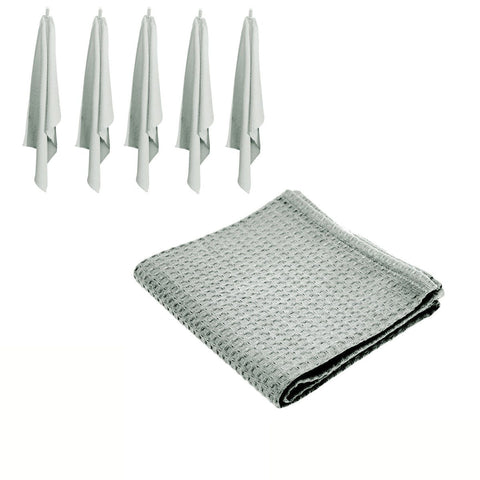Rans Set Of 6 Cotton Waffle Tea Towels 50X70 Cm - Silver/Grey