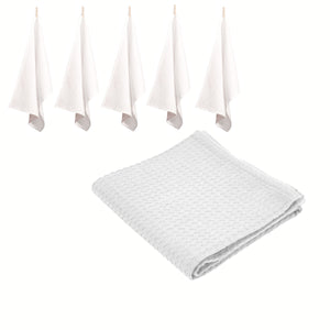 Rans Set Of 6 Cotton Waffle Tea Towels 50X70 Cm - White