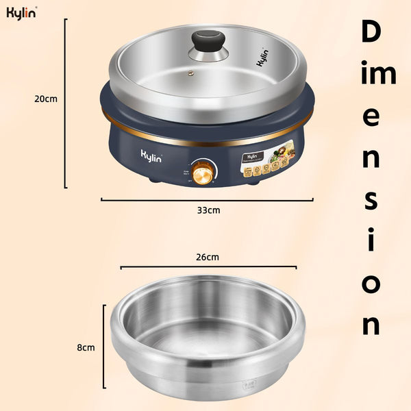 Kylin Electric 1500W Hotpot With Stainless Steel Inner Pot 4L Au K2011 Slow Cookers