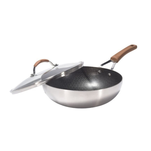Kylin 3 Layer Stainless Steel Non Stick Noka Wok 30Cm Woks