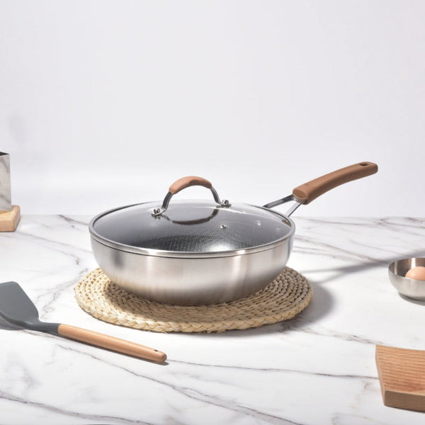 Kylin 3 Layer Stainless Steel Non Stick Noka Wok 30Cm Woks