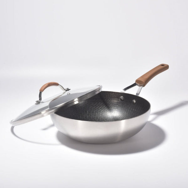 Kylin 3 Layer Stainless Steel Non Stick Noka Wok 30Cm Woks