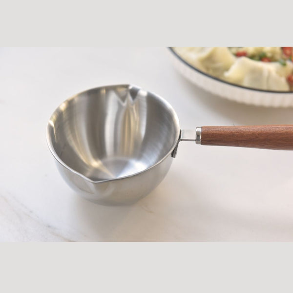 Kylin 304 Stainless Steel Oil Poured Pot With Wood Handle 120Ml Cooking Utensils