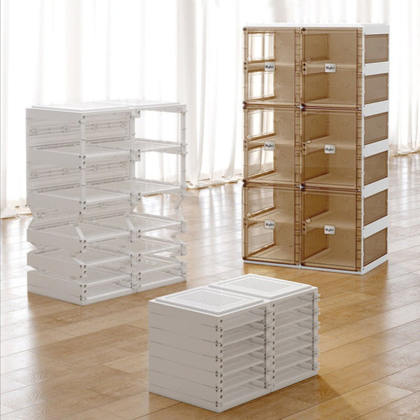 Kylin Cubes Storage Folding Shoe Box With 2 Column & 12 Grids 6 Brown Door