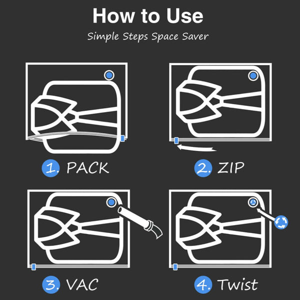 6 Pcs Set Vacuum Space Saver Seal Compressing Various Size With Air Pump Storage Bags
