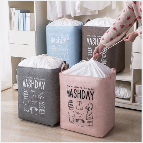 Ex Large Capacity Collapsible Laundry Basket Foldable Washing Bin Hamper Linen (Pink) Laundry Baskets & Hampers