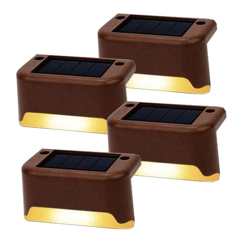 4 Pack Solarpower Deck Lights Outdoor Step Waterproof Led Landscape & Walkway Lights