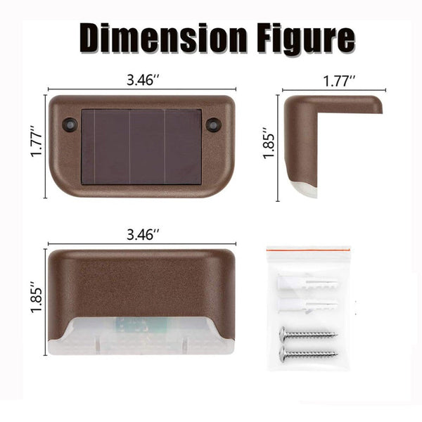 4 Pack Solarpower Deck Lights Outdoor Step Waterproof Led Landscape & Walkway Lights