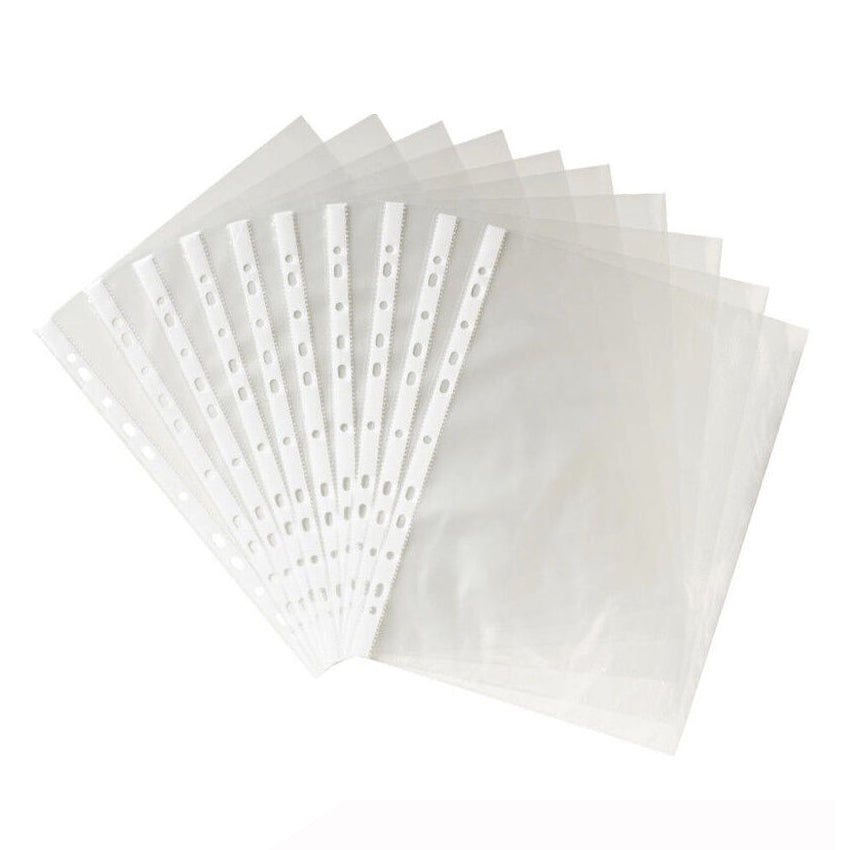 100Pack A4 Sheet Protector Plastic Pockets Bulk Lot Clear Reinforced Folders Personal Organisers